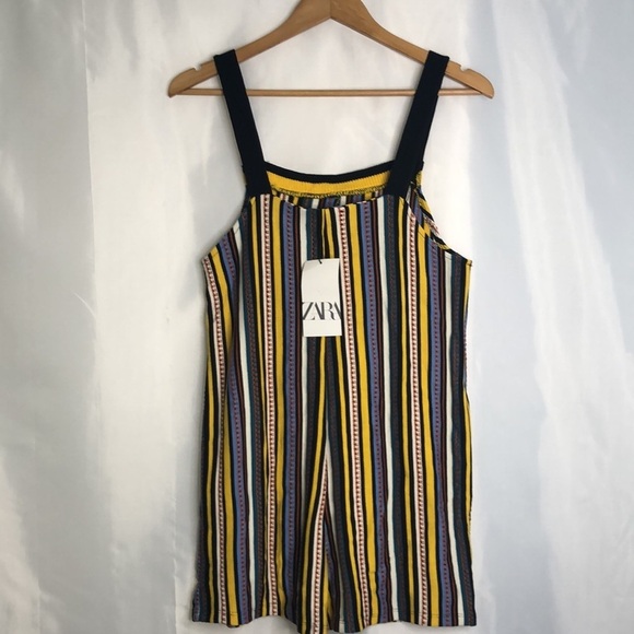 ZARA Woman’s Stripes Vertical Line Multicolored Romper Size S - Picture 6 of 10